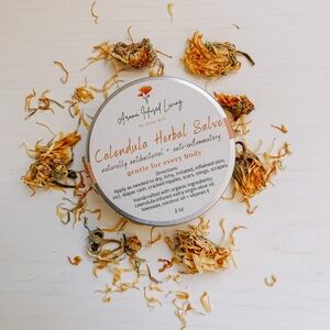 1 oz Calendula Herbal Salve, Handcrafted, Organic Ingredients, Natural Skincare